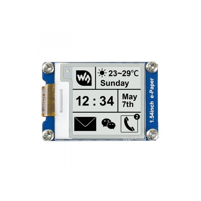 1.54inch E-Ink display module 200x200, schwarz/weiß SKU: 12955