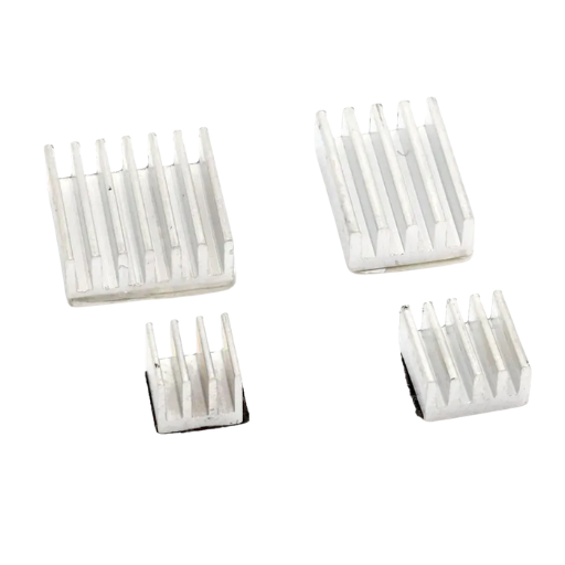 4 teiliges Kühlkörper Set für Raspberry Pi 4, silber