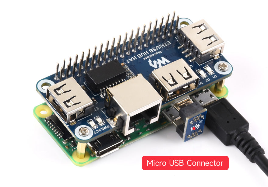 Waveshare ETH/USB HUB HAT für Raspberry Pi SKU: 16595