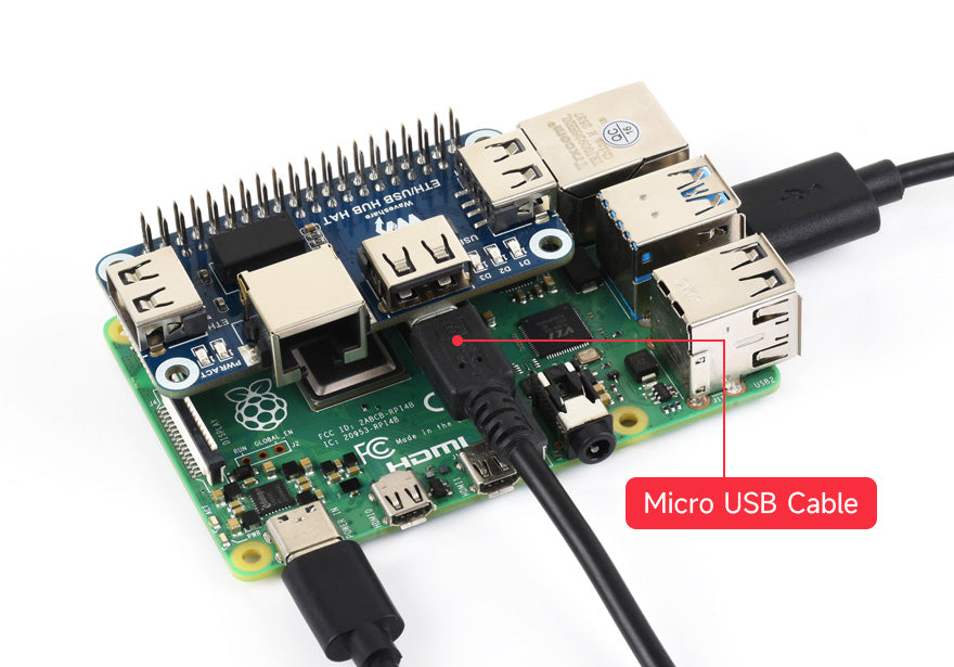Waveshare ETH/USB HUB HAT für Raspberry Pi SKU: 16595