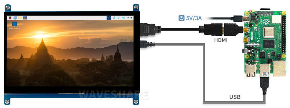 Waveshare 7inch HDMI LCD - 1024×600 Touchscreen SKU: 11199