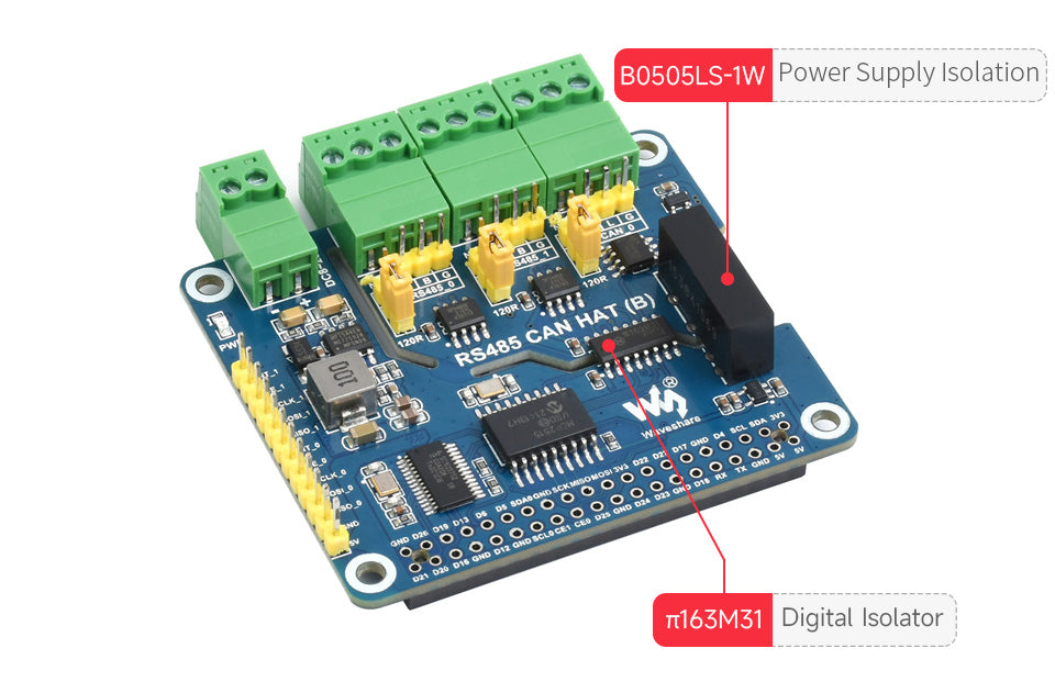 Waveshare RS485 CAN HAT SKU: 23227