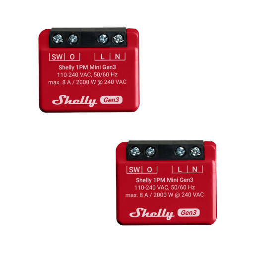 Shelly 1PM Mini Gen3 (2-pack)