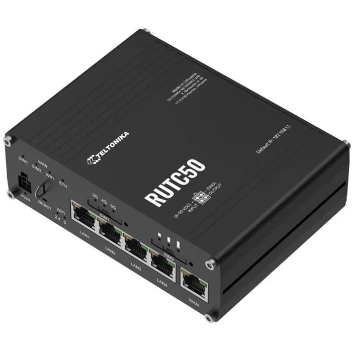 Teltonika RUTC50 WLAN-Router 5G, 3400 Mbit/s 5G, 2978 Mbit/s, Wi-Fi 6 Dualband