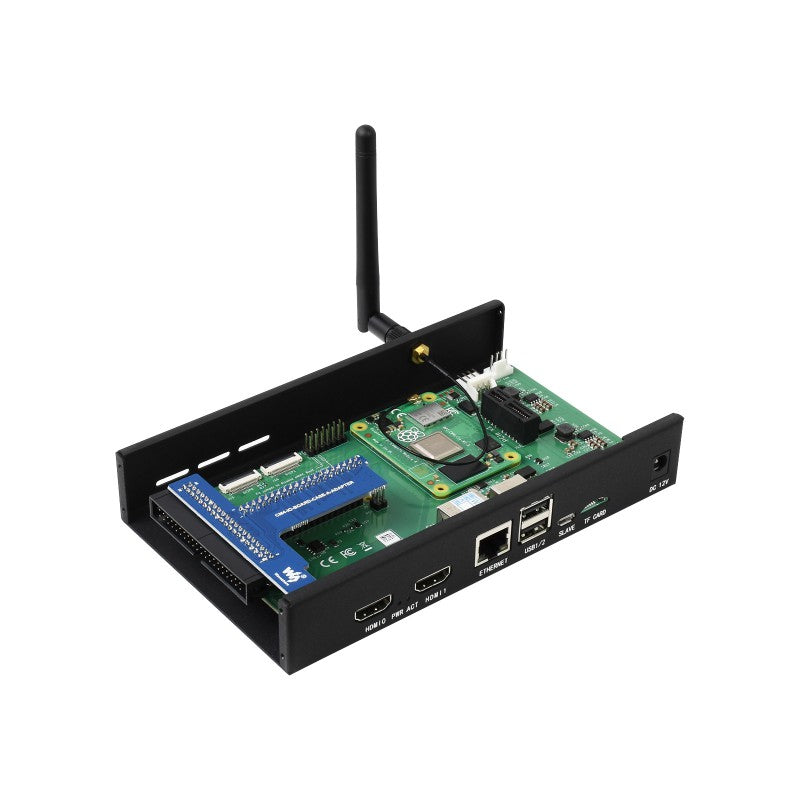 Metal Gehäuse für offizielles Raspberry Pi Compute Module 4 IO Board mit Kühler, SKU: 19195