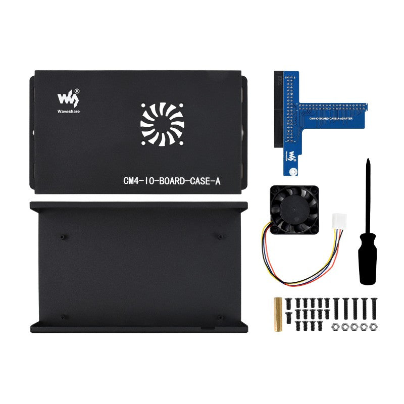 Metal Gehäuse für offizielles Raspberry Pi Compute Module 4 IO Board mit Kühler, SKU: 19195
