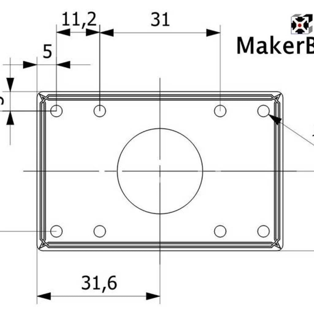 MakerBeam - 10x10mm NEMA 17 Motor Halterung, 1 Stück