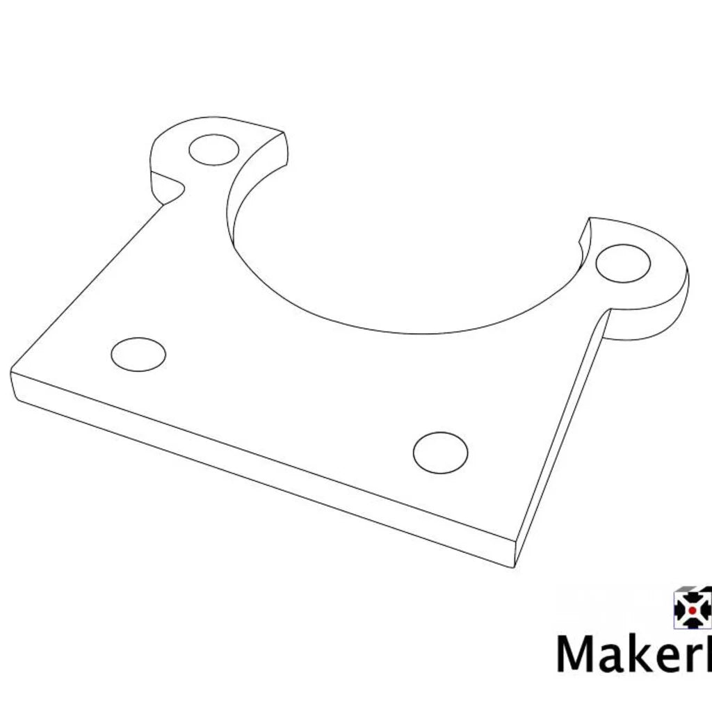 MakerBeam - 10x10mm NEMA 17 Motor Halterung flach, 1 Stück