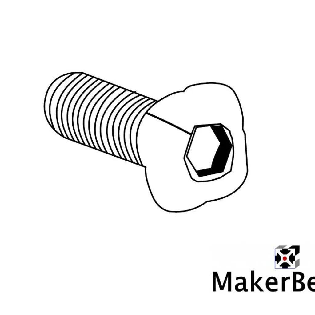 MakerBeam - 10x10mm M3 12mm quadratische Schrauben mit Sechskantloch, 100 Stück