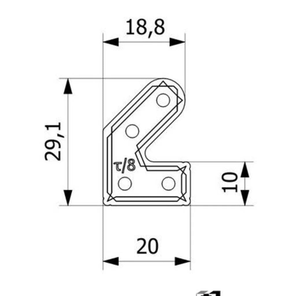 MakerBeam - 10x10mm 45-Grad-Halterungen, 12 Stück