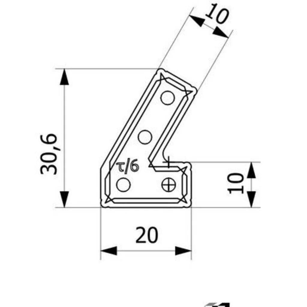 MakerBeam - 10x10mm 60-Grad-Halterungen, 12 Stück