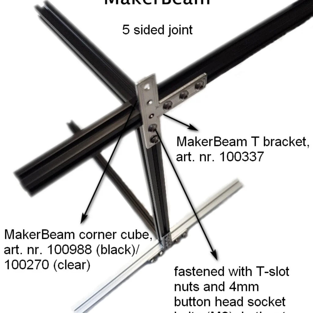 MakerBeam - 10x10mm Eckwürfel Silber, 12 Stück