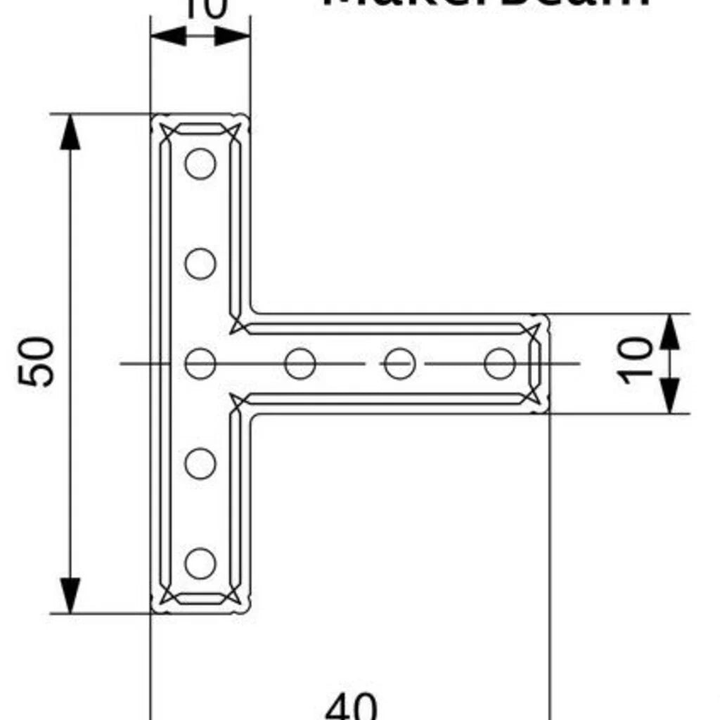 MakerBeam - 10x10mm T Halterungen, 12 Stück