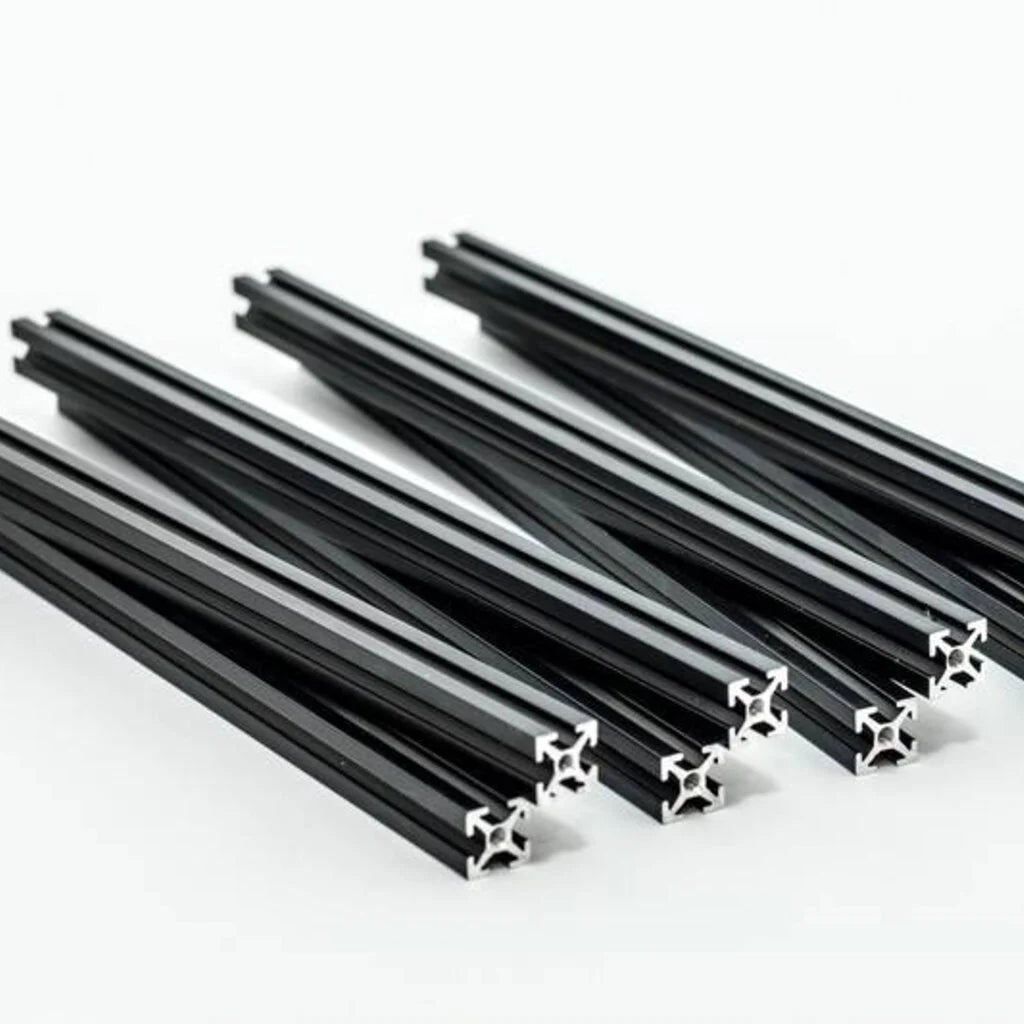 MakerBeam - 10x10mm, 8 Stück, 200mm, Schwarz, eloxiert