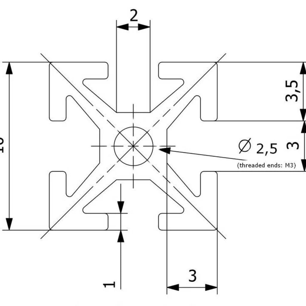 MakerBeam - 10x10mm, 6 Stück, 150mm, Schwarz, eloxiert