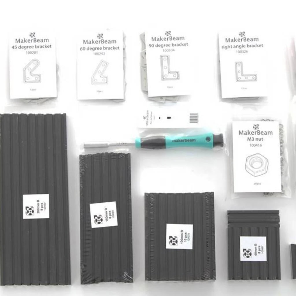 MakerBeam - 10x10mm Black Starter Kit Regular MakerBeam
