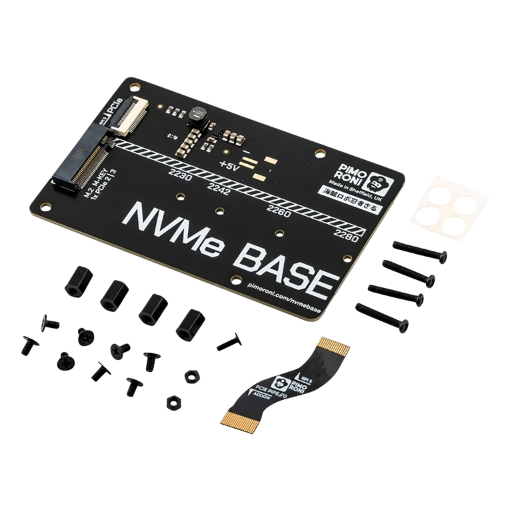 Pimoroni NVMe Base für Raspberry Pi 5, PCIe, M-Key NVMe SSD Unterstützung